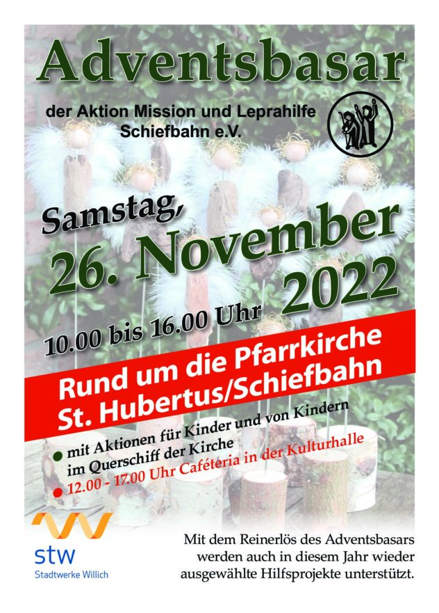 Adventsbasar am Samstag, 26.11.2022 @ Rund um St. Hubertus